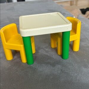 Vintage Little Tikes Dollhouse - Miniature Table and Chairs Set